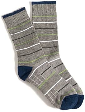 Ministry of Supply: Smarter Dress Socks: Maximizing Comfort, Odor Control, Innovative Design (Grey Green Multistripe)