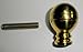 JWL (1) Cane Walking Stick Shift Knob Handle Ball Style Cast Brass with Steel Threaded Rod Connector