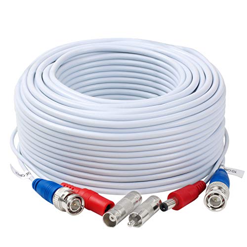 Tainston 4 Pack 60 Feet BNC Video Power Cable,BNC Extension Wire Pre-Made All-in-One Video Security Camera Wire with Connectors for CCTV Camera DVR Surveillance System
