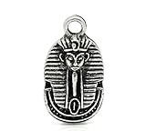 Housweety 20pcs Silver Tone Egyptian Pharaoh Charm Pendants 19mmx10mm( 6/8
