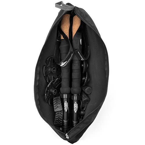 Cascade Mountain Tech Trekking Poles Carbon Fiber Folding Walking Sticks with Quick Adjustable