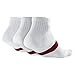 Nike Jordan Men's Low Quarter Dri-Fit Socks Large (shoe size 8-12) (White)
