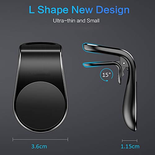 Magnetic Phone Car Mount, Manfiter Newest Car Air Vent Phone Holder Universal Cell Phone Holder Stand for Car L Shape Magnetic Phone Holder in Car 360°Rotation Magnetic Car Mount