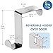 Tatkraft Seger Over the Door Hooks, Reversible Z Hooks for Over the Door or Cupboard Door, Hold up to 11Lbs (5 kg), Towel Holders, Set of 2, Stainless Steel
