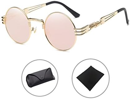 Gothic Steampunk Sunglasses Men Women Metal Round Shades Mirror Sun glasses Huanxin store