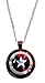 Marvel Comics CAPTAIN AMERICA Logo Shield Glass Dome PENDANT on 20