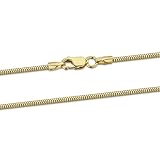 Amberta 18K Gold Plated on 925 Sterling Silver 1.4 mm Snake Chain Necklace 16