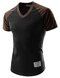 Unisex Slim Fit Casual V-neck Short Sleeve Contrast Raglan Tshirts