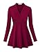 Becanbe Women's Long Sleeve V Neck Empire Line Tunic Top