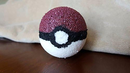 3 All Natural, Handmade and Painted Pokeball Bathbombs with Pokemon Toy in the Middle