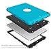 Hocase Compatible with iPad 5th/6th Generation Case, High-Impact Shock Absorbent Dual Layer Silicone+Hard PC Bumper Protective Case - Sky Blue/Black