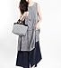 Flowertree Women's Waterproof Canvas PVC Coated Lunch Tote Bag Black & White Stripes +Box Package