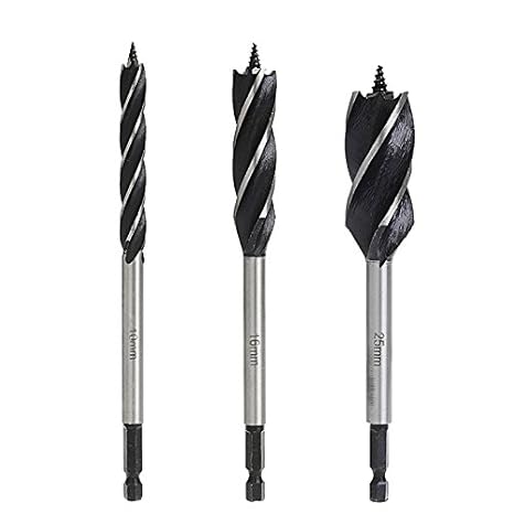 Generic 16mm : 1Pcs Spiral HSS Drills for Wood 10/16/25mm Hex Power Tools Chuck Bits H02