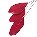 ABC® Bohemian Handmade Vintage Feather Long Drop Earrings (Red)