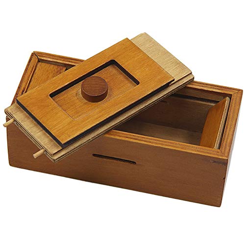 ATDAWN Puzzle Gift Case Box with Secret Compartments, Wooden Money Box