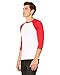 Bella Mens Unisex 3/4-Sleeve Baseball T-Shirt(3200)-White/RED-L