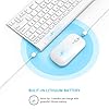 Small Wireless Keyboard and Mouse, seenda Ultra Compact Rechargeable USB Keyboard and Mouse Combo with Portable Size Low…
