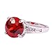 Psiroy 925 Sterling Silver Plated Simulated Garnet Solitaire Promise Ring Size 6