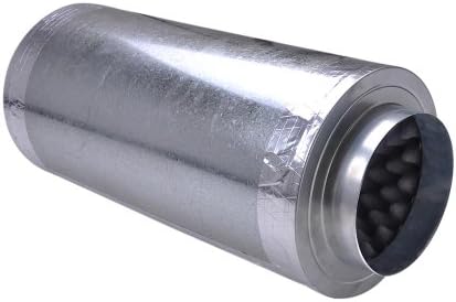 Hydroponics 8" Inline Fan Duct Noise Muffler Silencer
