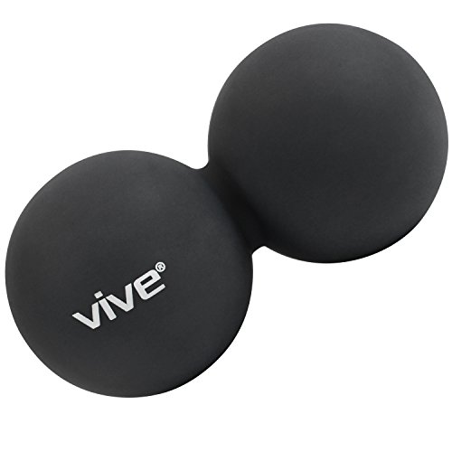 Peanut Massage Ball by Vive - Double Lacrosse Balls for Myofascial Release, Trigger Point & Deep Tissue Roller - Shape Firm Rubber for Sore Muscles, Pressure and Self Massage