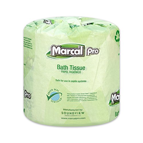 Marcal Pro Toilet Paper 100 Recycled 2 Ply, White Bath Tissue, 242