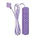 Novogratz x Globe 78391 Designer Series Surge Protector Power Strip, 3 Outlet, 2x USB Ports, Lavender