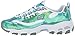 Skechers Sport Women's D'Lites Made to Shine Fashion Sneaker,white/blue/green,7 M US