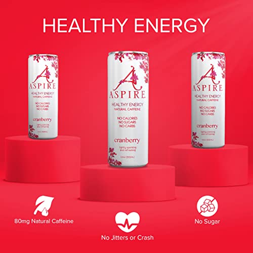 Aspire Healthy Energy Drinks, Cranberry, Sugar Free, Sparkling Energy