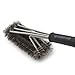BBQ Grill Brush Outdoor Barbecue Cleaning Scraper Cleaning Tool - 18'' Heavy Duty 3 In 1 Stainless Steel Woven Wire Cleaner for Char-Broil, Weber, Porcelain, Infrared Grills (Storage Bag included)