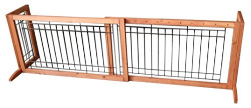 ESK Collection Adjustable Indoor Solid Wood Construction Pet Fence Gate Free Standing Dog Gat