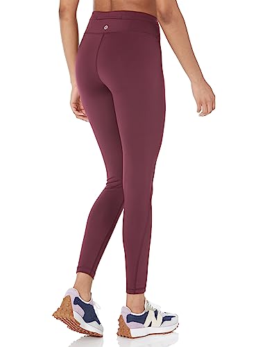 AMAZON ESSENTIALS WOMEN’S ACTIVE SCULPT MEDIUM WAIST FULL LENGTH LEGGINGS, DARK BURGUNDY, X-SMALL (PREVIOUSLY CORE 10)