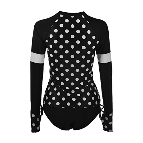 image for CHAELAKES Women's Summer Rash Guard Sun Protection UV Surf Tops Dot Pr