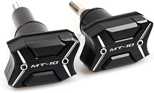 Motorbike Frame Sliders Aluminum Motorcycle Left and Right Frame Sliders Anti Crash Protector for Yamaha Mt10 Mt-10 Fz10 2019 Black