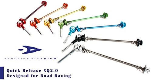 Aerozine XQ2.0 Road Bicycle Bike Ultralight Titanium Axle Wheel Hub Front and Rear Quick Release QR Skewer Set (Gold)
