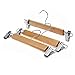 LOHAS Home 10-Pack Natural Finish Wooden Pant Skirt Hangers with 2-Adjustable Anti-Rust Clips