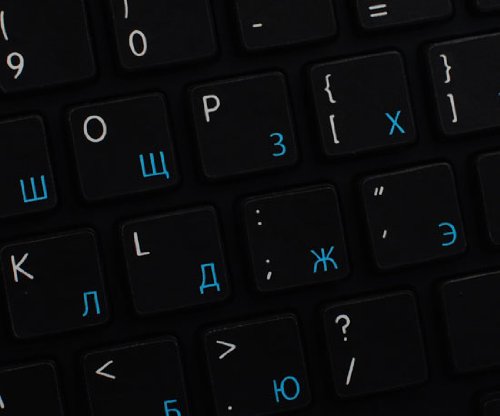 APPLE NS RUSSIAN CYRILLIC - ENGLISH NON-TRANSPARENT KEYBOARD DECALS BLACK OR WHITE BACKGROUND FOR DESKTOP, LAPTOP AND NOTEBOOK (Black Background)