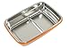 Mighty Hippo RECTANGLE Stainless Steel BENTO Lunch Container (Size: MEDIUM) - 2 Compartments (Removable Divider / Leak Proof / Dishwasher Safe / Reusable / Food Safe / Metal / BPA Free / Meal Prep)