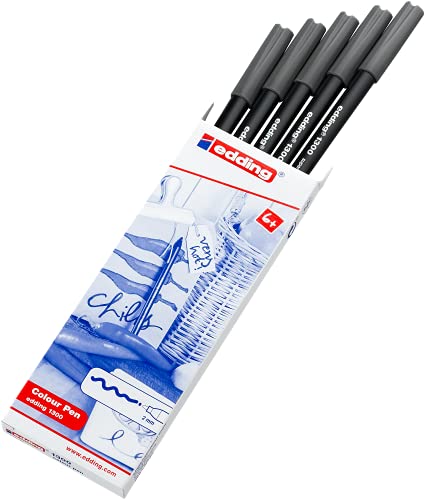 1300-040 - Caja con 5 Rotuladores con Punta de Fibra - 2mm - Gris Castaño