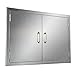 CO-Z Outdoor Kitchen Doors, 304 Brushed Stainless Steel Double BBQ Access Doors for Outdoor Kitchen, Commercial BBQ Island, Grilling Station, Outside Cabinet, Barbeque Grill, Built-in (30.5