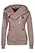Cutiefox Women's Plus Size Turtleneck Zip Up Hoodie Jacket With Pockets(Khaki,XXL)