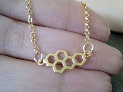 Honey Comb Necklace, Gold necklace, Honeycomb Necklace,Collarbone Necklace,Birthday Gift,Everyday Wear, Gift For Her
