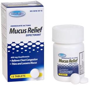 Amazon Com Immediate Acting Mucus Relief Expectorant 400 Mg Guaifenesin 15 Tablets Health Personal Care