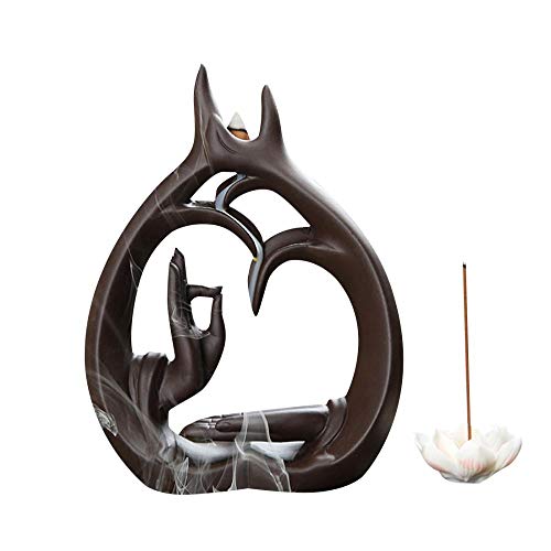 Lotus Incense Holder, Ceramic Backflow Incense Burner Handmade Incense