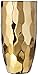 CosmoLiving by Cosmopolitan 42386 Small Ceramic Electroplated Metallic Gold Vase with Geometric Silhouette | 4” x 8”