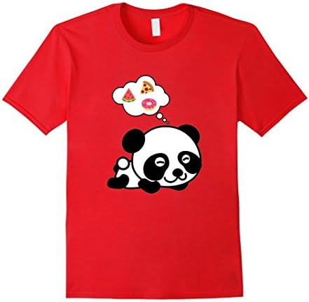Mens I Love Food Panda T Shirt XL Red