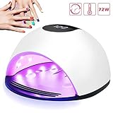 UV LED Nail Lamp, Nivlan Professional 72W Nail Dryer for Gels Polishes, Nail Curing Light with 4 Timer Setting, Smart Automatic Sensor