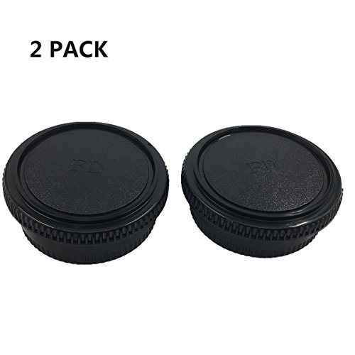 HomyWord 2 PACK Body Cap & Camera Rear Len Cover Set For Canon FD Mount