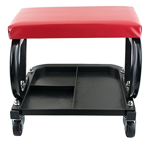 Genmine Car Repair Roller Seat Rolling Creeper Seat Mechanic Stool Chair with Storage Repair Tools Padded Mechanics Roller Creeper Auto Workshop Bench Garage Equipment Vehicle Tools Maintenance