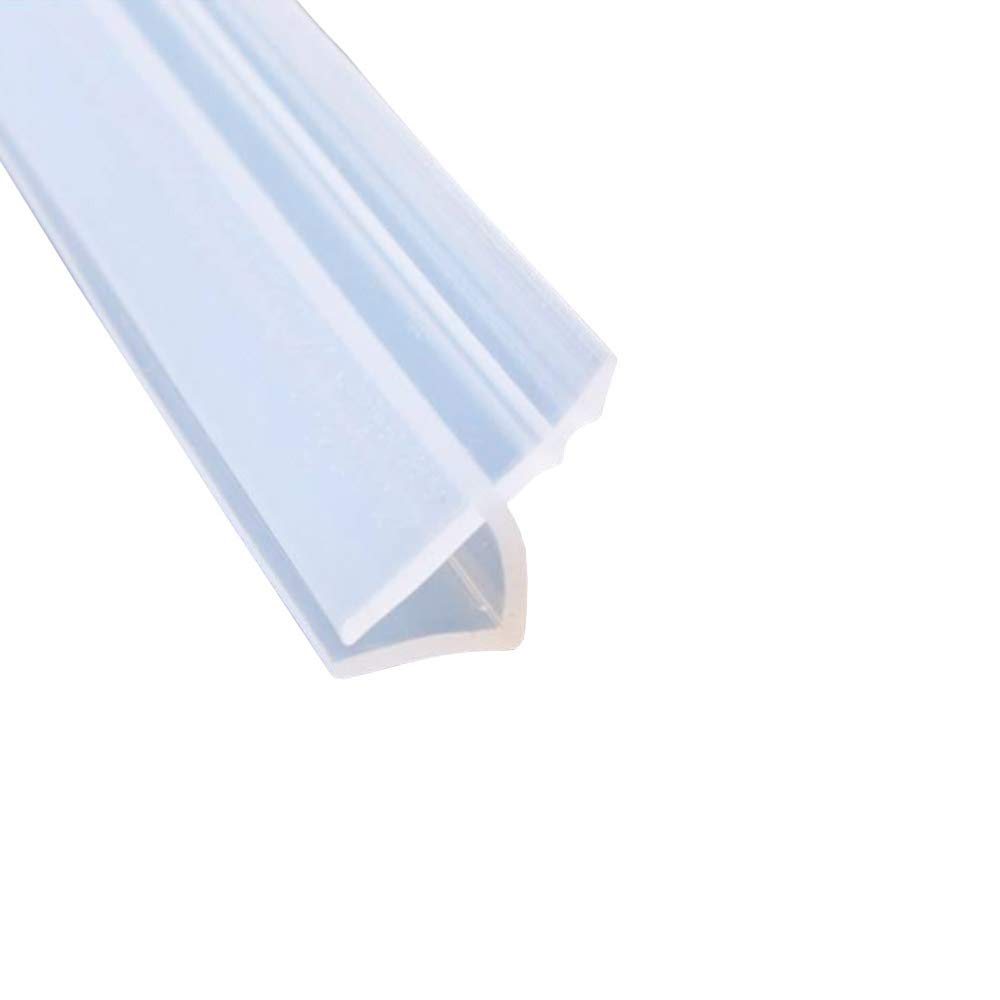 Mintice Bath Door Seal Strip Shower Screen Window Gap Seal Curved Flat Rubber Glass Bottom Weather 10mm 39" inch H Shape