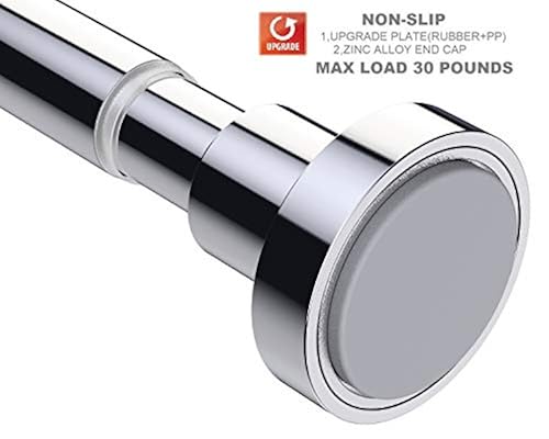 BRIOFOX Spring Tension Shower Curtain Rod - 43-73 Inches Matte Black, No Drill Rustproof Stainless Steel